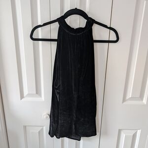 LOFT Black Velvet Halter Blouse